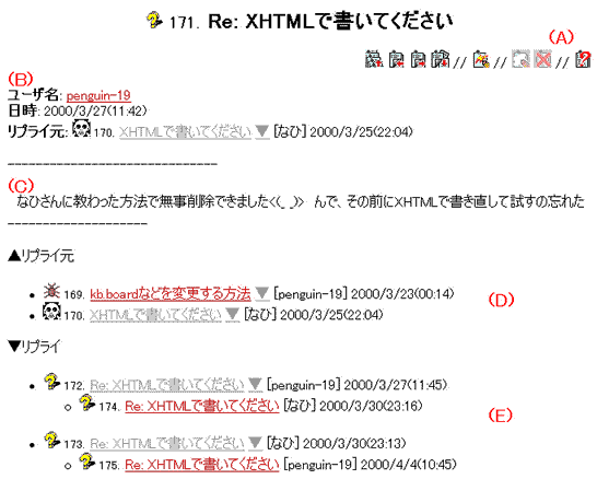 メッセージ表示ページ